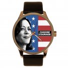 ICONIC KAMALA HARRIS 2024 PRESIDENTIAL CAMPAIGN CHOOSE COURAGE SOLID BRASS WATCH