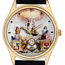 RARE ANCIENT FREEMASONRY SYMBOLIC ODDFELLOWS MASONIC ART SOLID BRASS WRIST WATCH