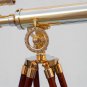 CLASSIC GILBERT LONDON SOLID BRASS TELESCOPE w DESKTOP TRIPOD. 24x Magnification