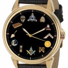 FREEMASONRY SYMBOLS MASONIC ART DIAL SOLID BRASS COLLECTIBLE WATCH IN LOGO BOX FREEMASONRY SYMBOLS MASONIC ART DIAL SOLID BRASS COLLECTIBLE WATCH IN LOGO BOX