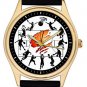 B-BALL HOOPS BASKETBALL COLLAGE ART SOLID BRASS 40 mm COLLECTIBLE WRIST WATCH