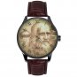 ITALIAN RENAISSANCE LEONARDO DA VINCI SELF PORTRAIT COLLAGE SOLID BRASS WATCH