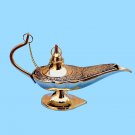 Massive 12" ALADDIN TABLE GENIE LAMP IN HEAVY ENGRAVED BRASS. CREDENZA DISPLAY!
