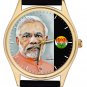 ICONIC NARENDRA MODI DYNAMIC INDIAN PRIME MINISTER BJP SAFFRON ART WRIST WATCH