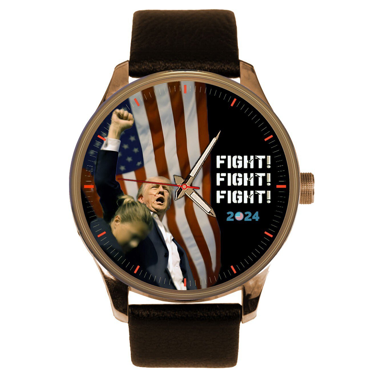 FIGHT FIGHT FIGHT, NEVER SURRENDER, INSPIRATIONAL DONALD TRUMP COLLECTIBLE WATCH