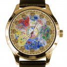 CEILING OF THE PARIS OPERA, MARC CHAGALL ART SOLID BRASS 40 mm WATCH w GIFT BOX