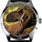 TYRANNOSAURUS REX DINOSAUR ART LARGE 40 mm SOLID BRASS MENS' WATCH w GIFT BOX