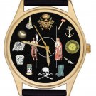 FREEMASONRY MASONIC SYMBOLIC ART BRASS WRIST WATCH; DICHOTIOMY OF THE ST JOHNS