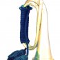 HEAVY 500 gm BOY SCOUT COPPER BUGLE w 4 CORDS: RED, BLUE, GREEN, MULTI-COLORED