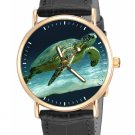 STUNNING SEA TURTLE MIDNIGHT ART COLLECTIBLE SOLID BRASS UNISEX WRIST WATCH