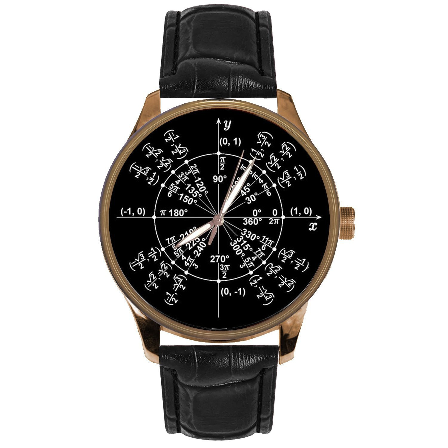 MATHS TRIGONOMETRY RADIAN CIRCLE ART VALUE OF PI, SOLID BRASS MATH NERD WATCH