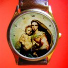 RAPHAEL'S MADONNA - THE VIRGIN MARY AND JESUS CHRIST RENAISSANCE ART WRIST WATCH