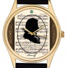 WOLFGANG AMADEUS MOZART CLASSICAL MUSIC NOTATION COLLECTIBLE 40 mm WRIST WATCH