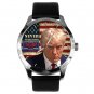 ICONIC DONALD TRUMP NEVER SCOWLING MUGSHOT 2024 CAMPAIGN ART SOLID BRASS WATCH
