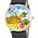 "I LOVE T-REX" BRIGHT & HAPPY KIDS SOLID BRASS UNISEX DINOSAUR WATCH + GIFT BOX