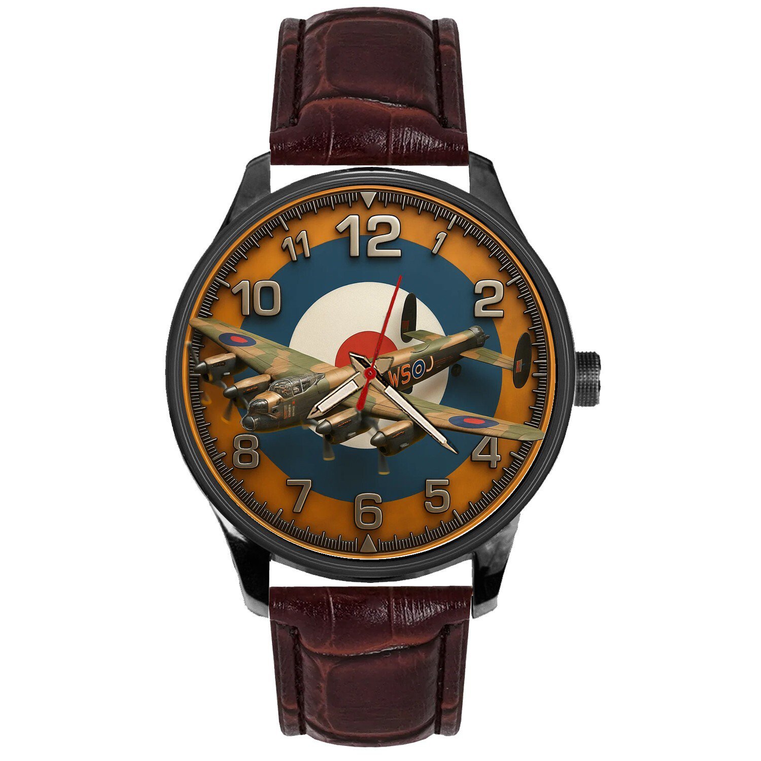 RAF AVRO LANCASTER DAMBUSTER BOMBER SQUADRON WW-II METALLIC AVIATION ART WATCH