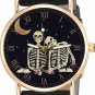 SKELETONS IN LOVE, COOL EMBROIDERY EFFECT SOLID BRASS UNISEX LOVERS' 30 mm WATCH