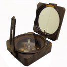 RARE SQUARE SHAPE SURVEYOR TRANSIT COMPASS 3" IN SOLID ANTIQUATED HEAVY BRASS RARE SQUARE SHAPE SURVEYOR TRANSIT COMPASS 3" IN SOLID ANTIQUATED HEAVY BRASS