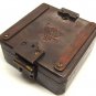RARE SQUARE SHAPE SURVEYOR TRANSIT COMPASS 3" IN SOLID ANTIQUATED HEAVY BRASS