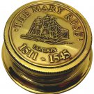 THE MARY ROSE CHUNKY SOLID BRASS COMPASS. SUNDIAL, WORLD TIME, INFINITE CALENDAR