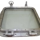 RARE COLLECTIBLE SQUARE-SHAPE SHIP'S ORGINAL PILOTHOUSE PORTHOLE IN HEAVY METAL RARE COLLECTIBLE SQUARE-SHAPE SHIP'S ORGINAL PILOTHOUSE PORTHOLE IN HEAVY METAL