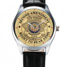 SECOND AMENDMENT GUN PERMIT FREEDOM NRA ART RIFLE OWNER'S FREEDOM WRIST WATCH(