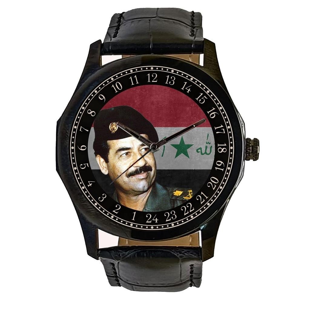SADDAM HUSSEIN TITANIUM BLACK BAATH PARTY PROPOGANDA WATCH COLLECTIBLE GIFT
