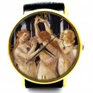 Three Graces by Botticelli, Beautiful Renaissance Art Solid Brass Ladies Watch Three Graces by Botticelli, Beautiful Renaissance Art Solid Brass Ladies Watch