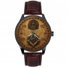 Masonic G Double Logo Geometry Instruments Solid Brass Metallic Art Watch Masonic G Double Logo Geometry Instruments Solid Brass Metallic Art Watch