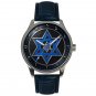 STAR OF DAVID HEBREW DIAL STUNNING METALLIC  BLUE TEKHELET DIAL JUDAISM WATCH