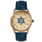 JUDAISM ANTI-CLOCKWISE SYMBOLIC STAR OF DAVID MAGEN TEKHELET BLUE & BRONZE WATCH