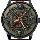 CELTIC CROSS OF CONSTANTINE, BEAUTIFUL GUNMETAL METALLIC DIAL SOLID BRASS WATCH CELTIC CROSS OF CONSTANTINE, BEAUTIFUL GUNMETAL METALLIC DIAL SOLID BRASS WATCH