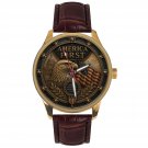 America First! Glorious American Eagle Bronze Medal Dial Solid Brass Watch America First! Glorious American Eagle Bronze Medal Dial Solid Brass Watch