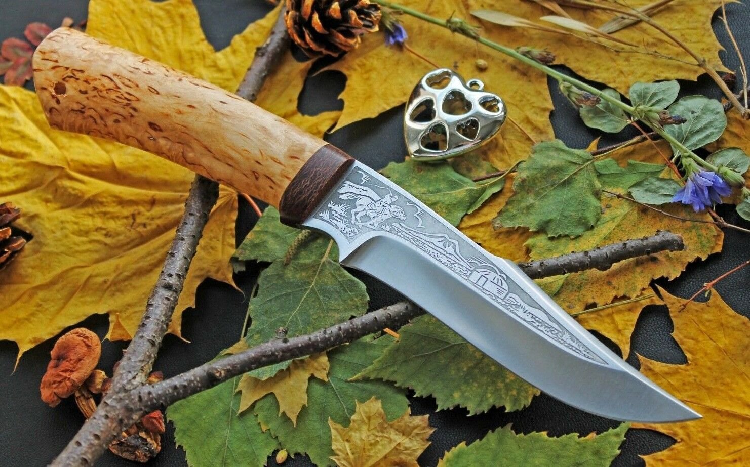 Custom Mongolian type handmade knife "HAZAR" STEEL Karelian
