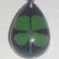 REAL Four Leaf Clover Pendant/Necklace 4 Leaf in Small Drop Resin Shamrock Irish