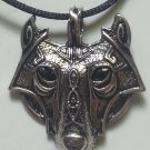 Viking Wolf Head Silver Pendant/Necklace Nordic Fenrir (Stainless Steel)