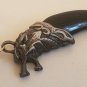Wolf Tooth Keychain Keyring Silver Wolf Head on Black Yak Bone