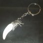 Wolf Tooth Keychain Keyring Silver Wolf Head on Yak Bone