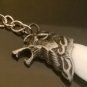 Wolf Tooth Keychain Keyring Silver Wolf Head on Yak Bone