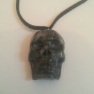 Skull Pendant Necklace Handcarved Dushan Jade #83 Goth Metal Punk Biker