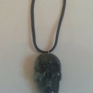 Skull Pendant Necklace Handcarved Dushan Jade #81 Goth Metal Punk Biker