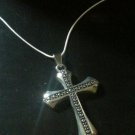 Studded Cross Pendant Necklace Stainless Steel on Your Choice of Necklace!