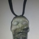Skull Pendant Necklace Handcarved Dushan Jade #72 Goth Metal Punk Biker