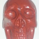 Skull Pendant/Necklace Handcarved Red Jasper #57 Goth Metal Punk Biker