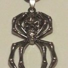 Spider Skull Pendant Necklace Stainless Steel
