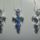 Cross Pendant Necklace Stainless Steel on Sterling Silver Chain 3 Color Choices