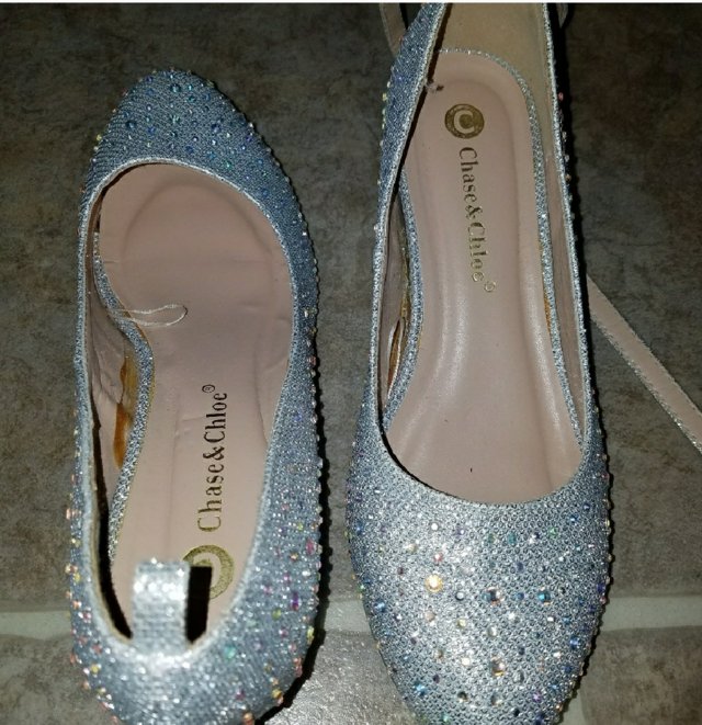 Silver Blinged Out Wedges- PROM- WEDDING SHOES
