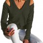 V Neck Cold Shoulder Top