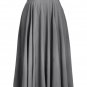 Retro High Waist Pleated Belted Maxi Skirt