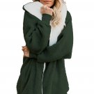 Zip Down Hooded Fluffy Coat